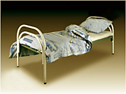 Металлическая кровать для общежития. Кровать-спинка 2 дуги, рама - труба 20х40 мм. сварная сетка 100х100 мм. Размеры 1950x800 мм.